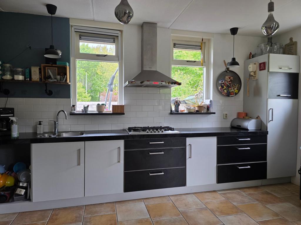 Keuken met granietenblad, Huis en Inrichting, Ophalen, Gebruikt, Graniet of Steen, Enkelwandige keuken