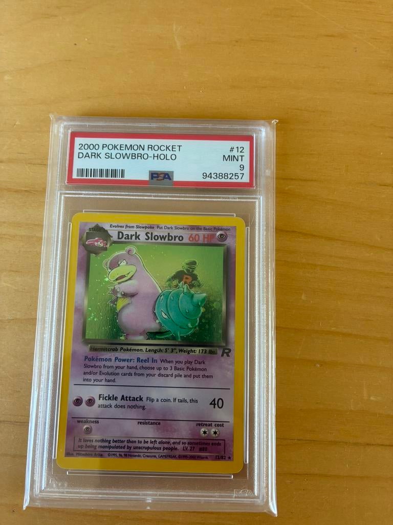12/82 Dark Slowbro - HOLO - PSA 9, Ophalen of Verzenden, Zo goed als nieuw