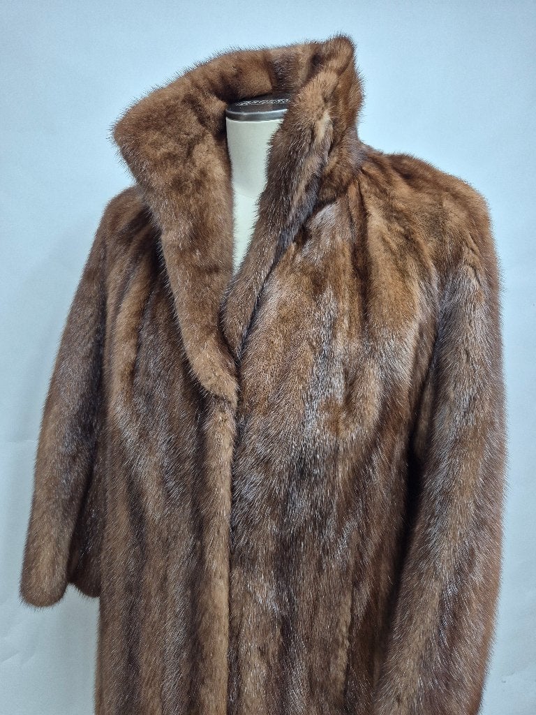 Lange Bontjas, Mink/Nerts bruin maat 36/38 Sagamink, Kleding | Dames, Maat 38/40 (M), Overige typen, Bruin, Sagamink