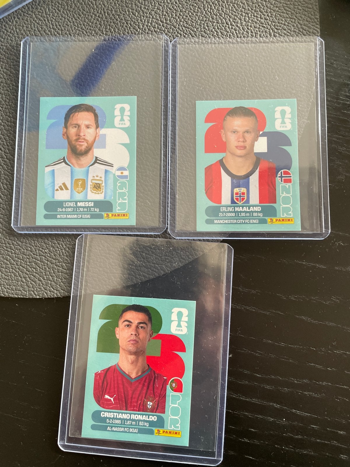 Panini Messi, Haaland, Ronaldo stickers, Ophalen of Verzenden, Zo goed als nieuw, Buitenlandse clubs, Poster, Plaatje of Sticker