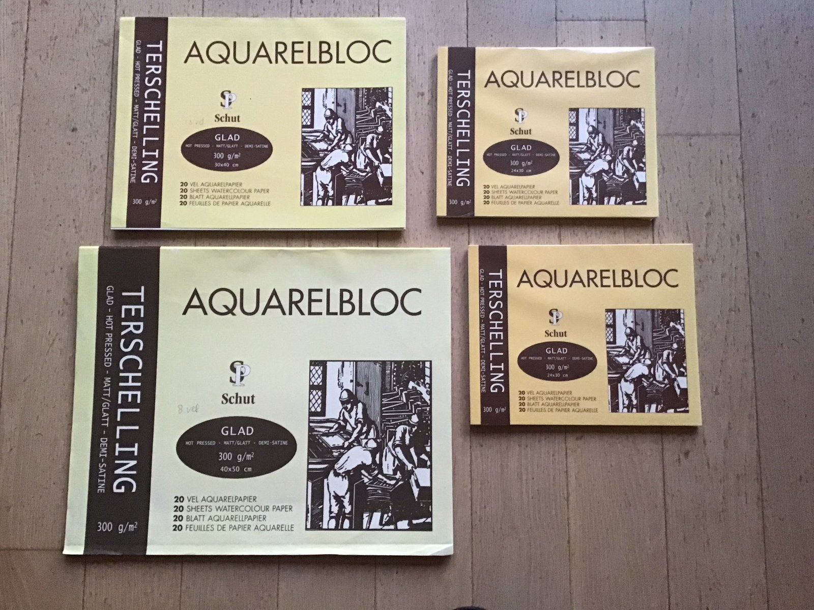 4 aquarel blokken type Terschelling van Schut, Ophalen of Verzenden, Zo goed als nieuw