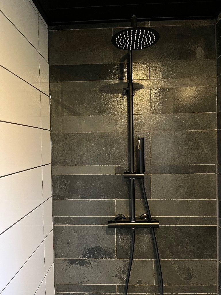 Thermostaatkraan met regendouche doorsnede 20 cm, Ophalen of Verzenden, Gebruikt, Douche
