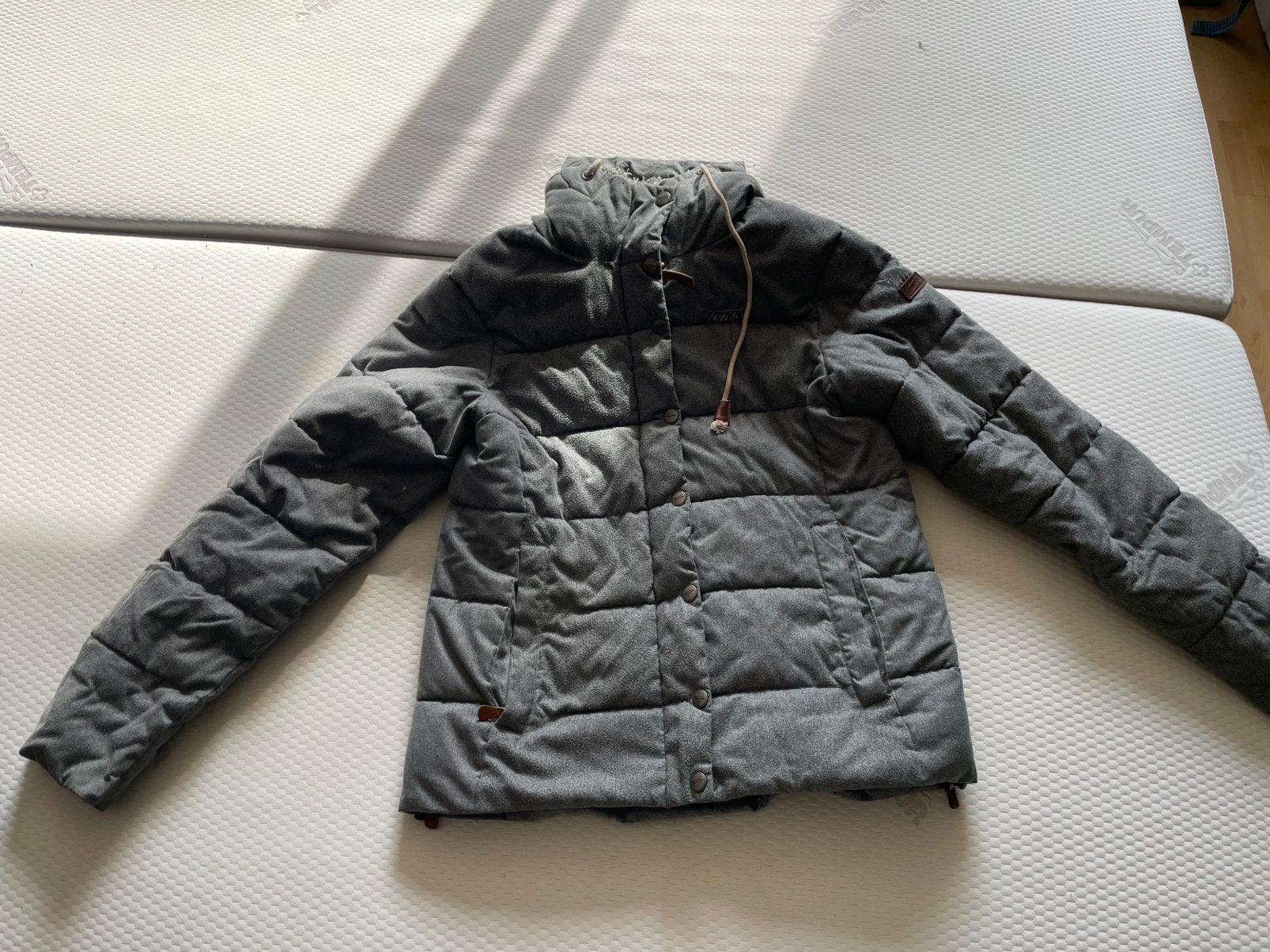 tenson winterjas mt xl, Ophalen of Verzenden, Gedragen, Maat 42/44 (L), Grijs