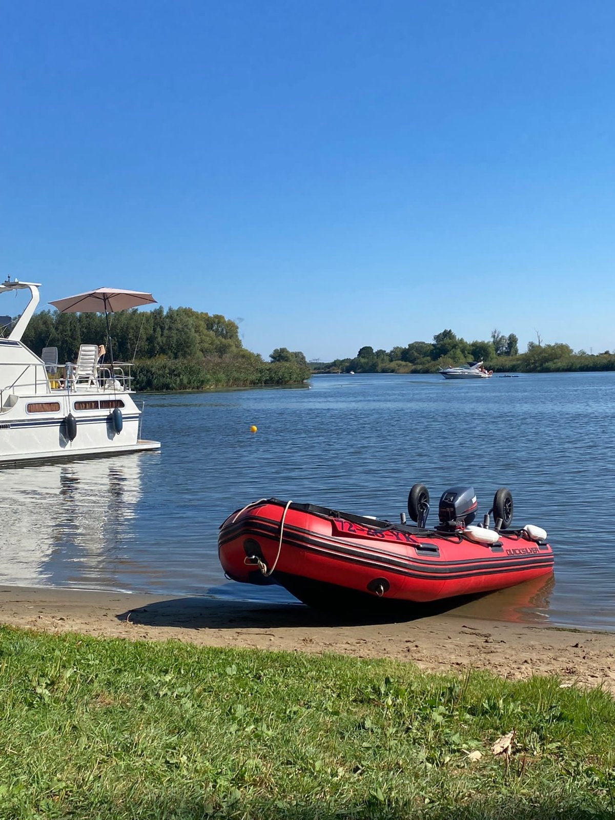 Quicksilver 4.2  met Yamaha 9.9  of 15 PK motor en trailer, Watersport en Boten, Rubberboten, Gebruikt, Quicksilver, Airdeck, Afdekzeil