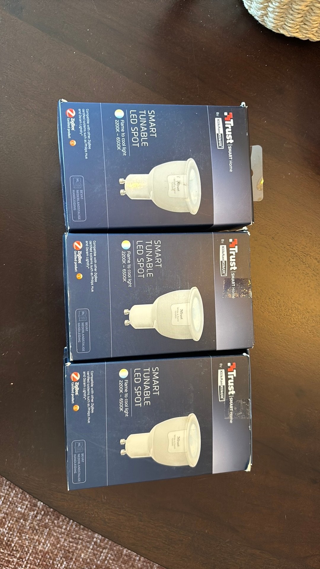 3x Kaku/Trust Smart Home Led lampen met Zigbee, Bedienbaar via app, Instelbaar wit, GU10, Ophalen of Verzenden
