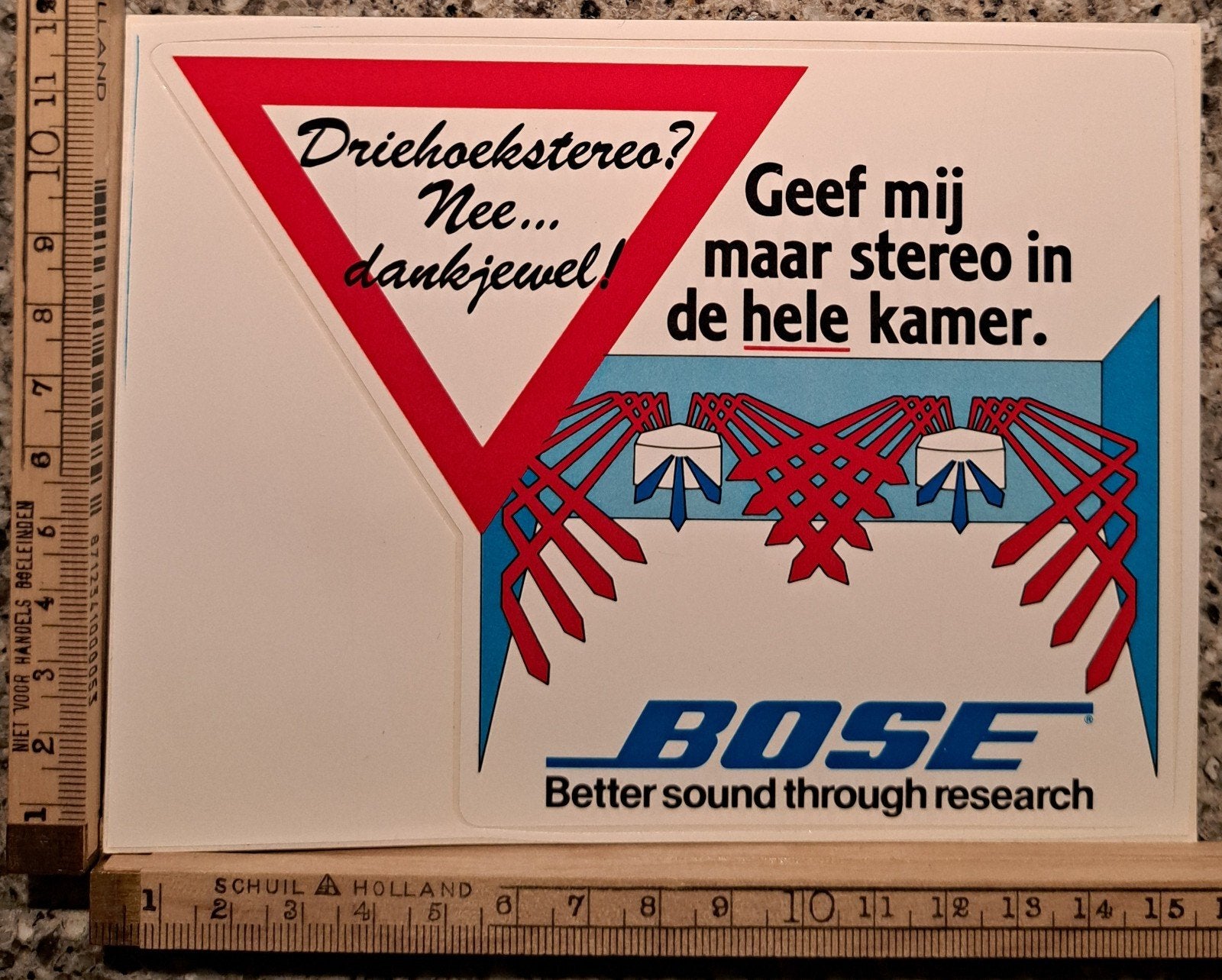 Vintage sticker BOSE stereo boxen luidsprekers loudspeakers, Ophalen of Verzenden, Zo goed als nieuw