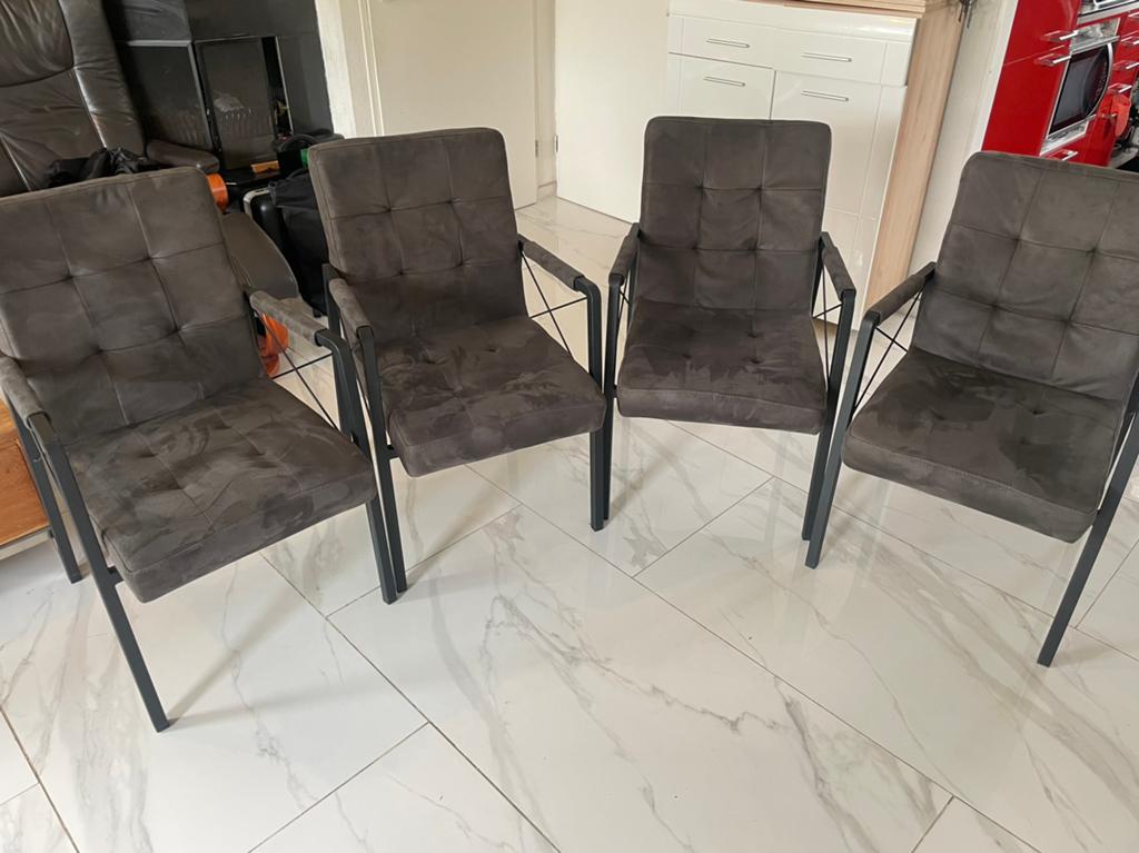 Super robuuste antraciete eetkamerstoelen Z.G.A.N De Bommel, Ophalen, Overige kleuren, Overige materialen, Zo goed als nieuw