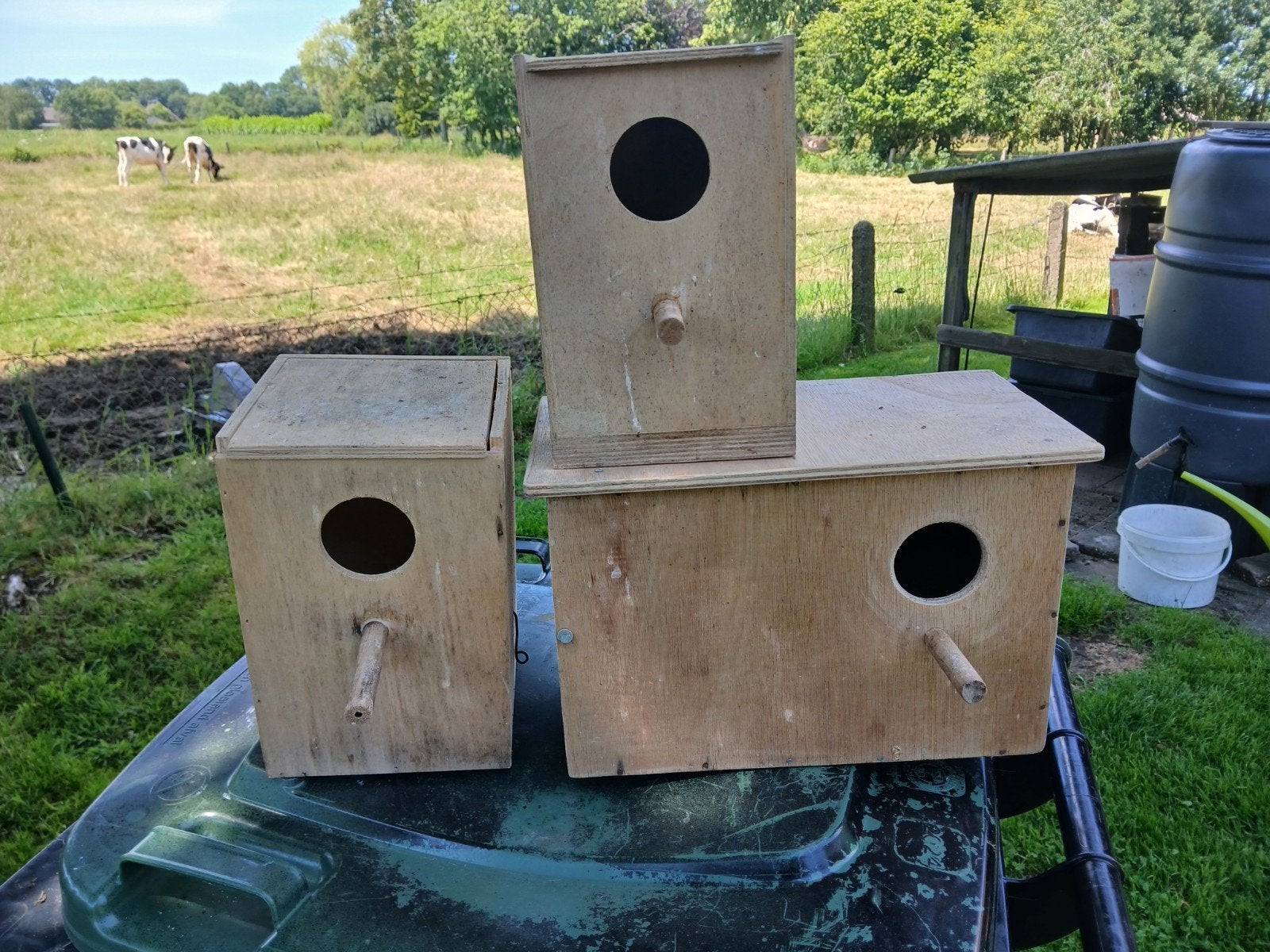 tk 3 nestkastjes 2.50 per stuk, Dieren en Toebehoren, Ophalen of Verzenden, Hout, Vogelkooi