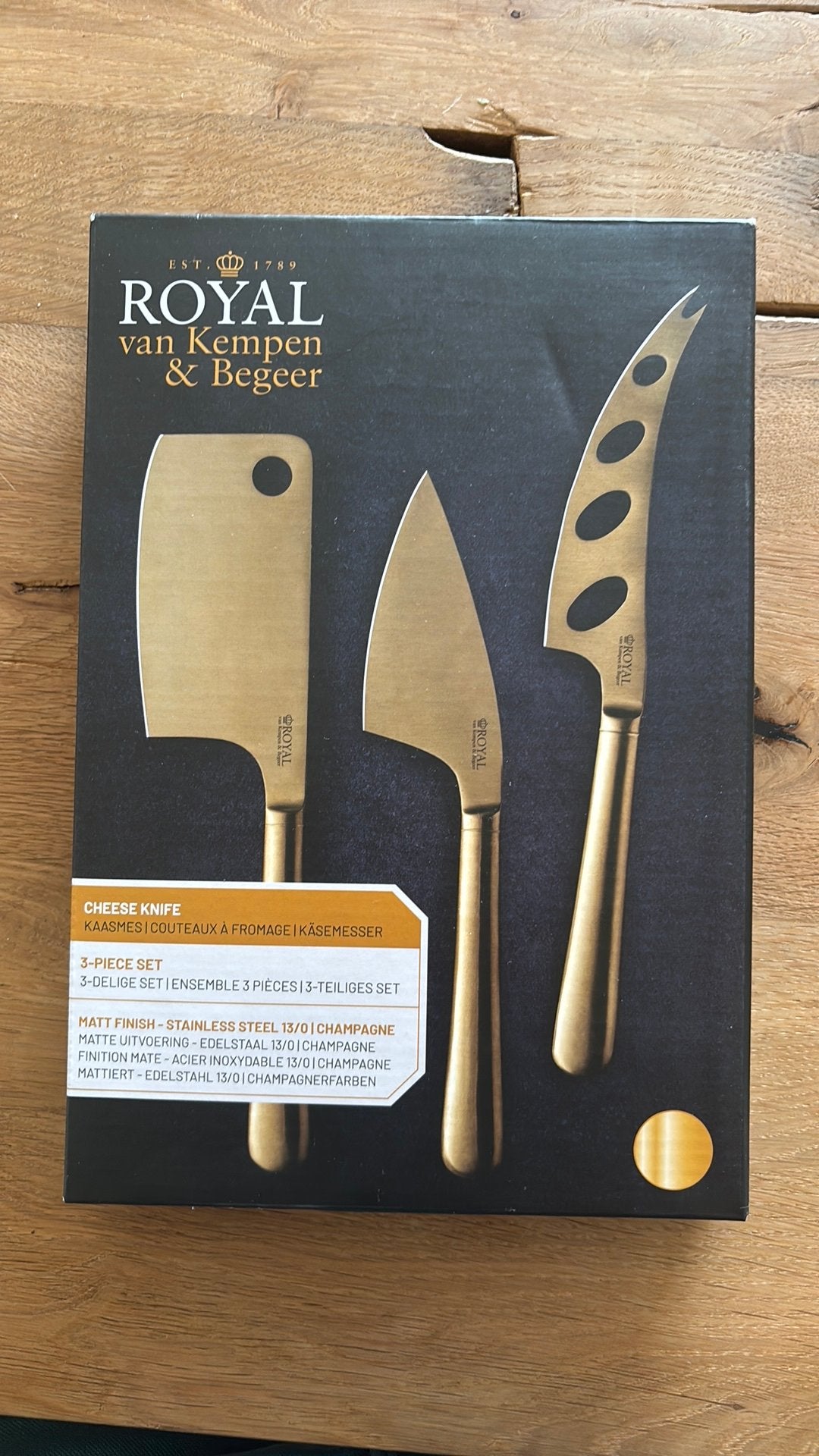 Royal van Kempen & Begeer - Kaasmes set, Huis en Inrichting, Keuken | Bestek, Nieuw, Ophalen of Verzenden, Rvs of Chroom, Vaatwasserbestendig