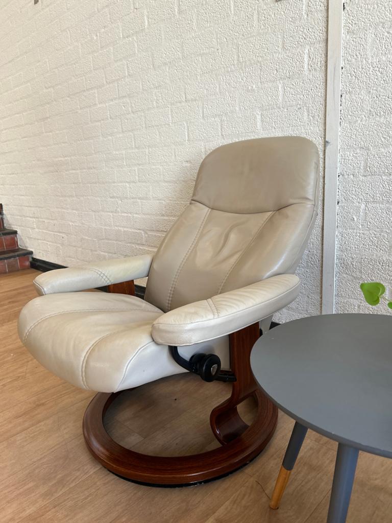 Stressless Relax Fauteuil | Echt Leder | Made in Norway, Minder dan 75 cm, Leer, Ophalen of Verzenden, Zo goed als nieuw