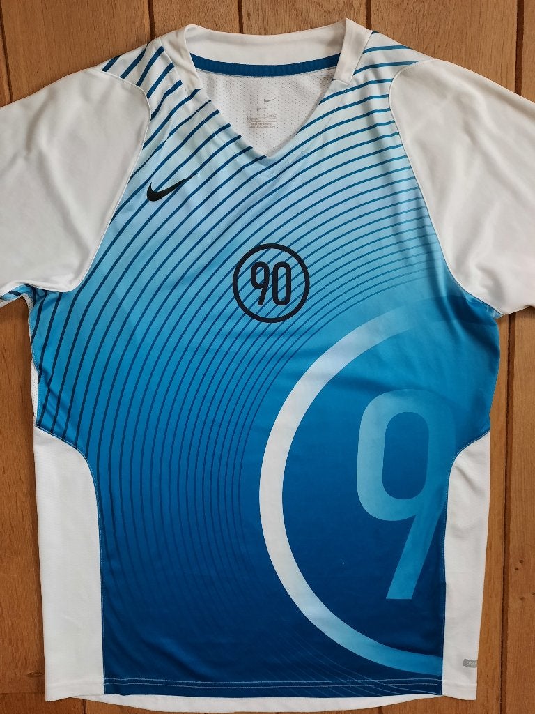 Nike Dry Fit 90 t- shirt blauw wit maat 170, Ophalen of Verzenden, Nike, Jongen, Shirt of Longsleeve