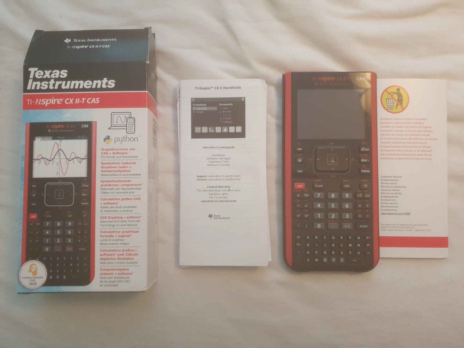 Texas Insturment TI-Nspire CX II-T CAS, Diversen, Rekenmachines, Ophalen of Verzenden, Grafische rekenmachine, Zo goed als nieuw