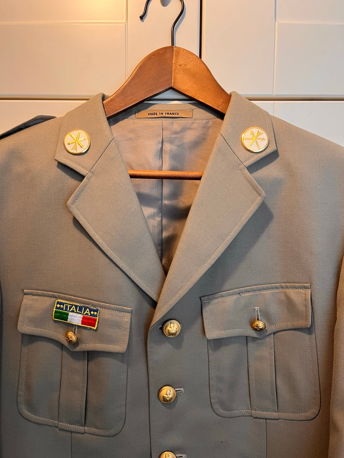 Vintage Italia Militair Uniform Jas - Maat M, Kleding | Heren, Ophalen of Verzenden, Zo goed als nieuw, Maat 48/50 (M), Beige