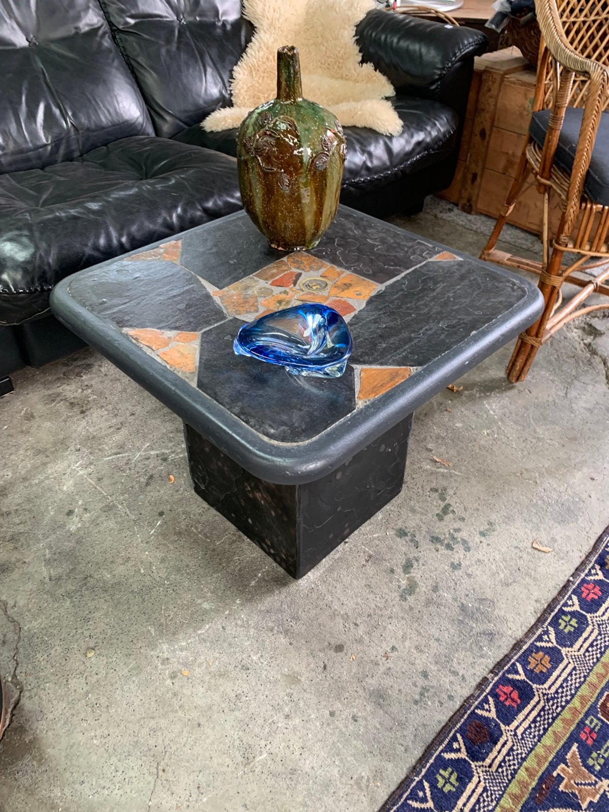 Tafel Kingma salontafel natuursteen tafel uit jaren 70., Ophalen of Verzenden, Rechthoekig, 50 tot 100 cm