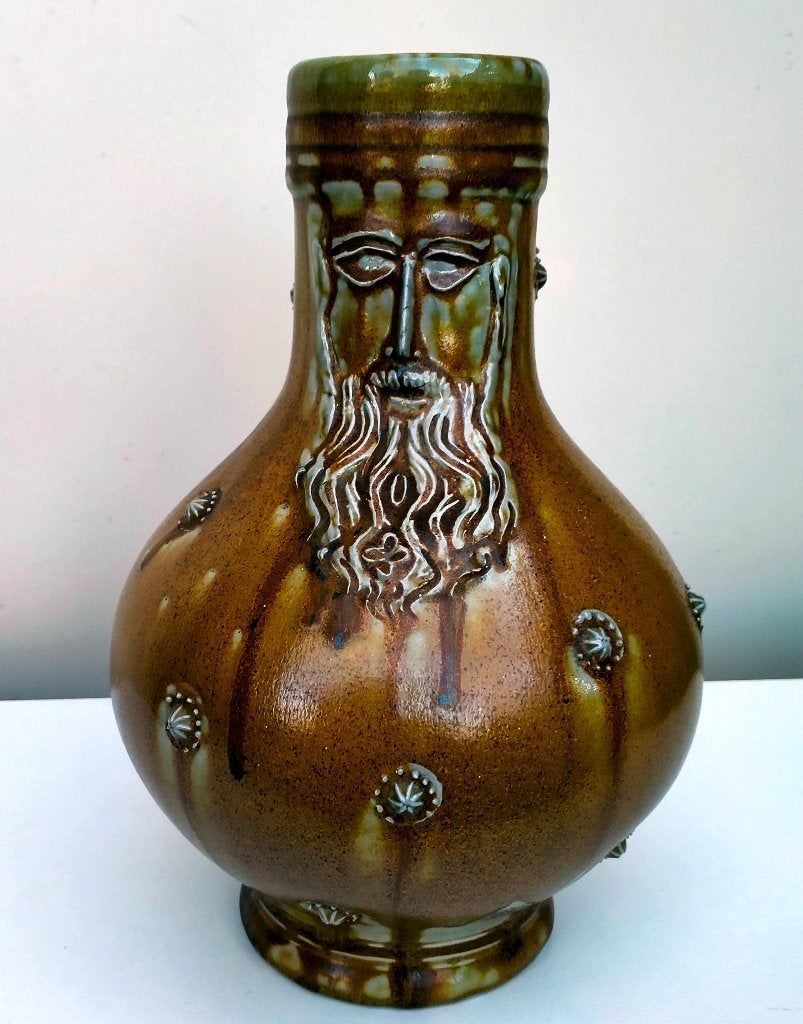 Antieke / Oude Duitse steengoed Baardman Kruik / Fles, Ophalen of Verzenden