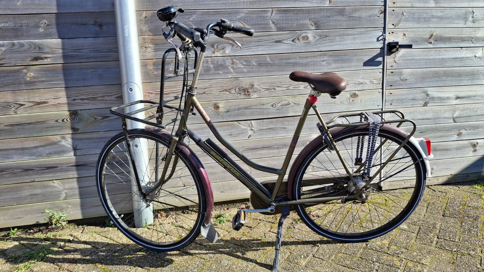 Batavus Locarno (dames)fiets groen/paars, frame 61 cm, Ophalen, Gebruikt, Batavus, 56 cm of meer