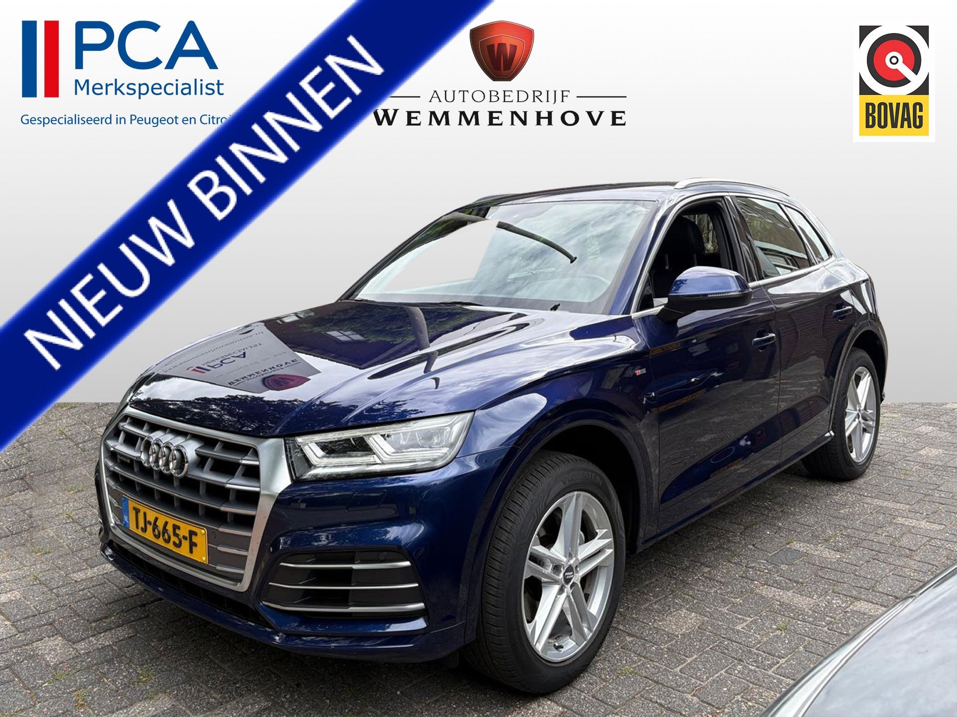 Audi Q5 2.0 TFSI quattro Sport S Line Edition (bj 2018), Auto's, Automaat, Gebruikt, 4 cilinders, Leder en Stof