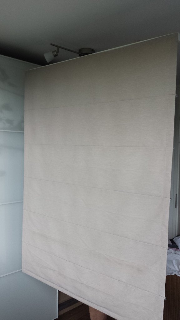 Vouwgordijn zandkleur Nieuwstaat op maat gemaakt door Hema, Overige materialen, Overige merken, Ophalen of Verzenden, Zo goed als nieuw