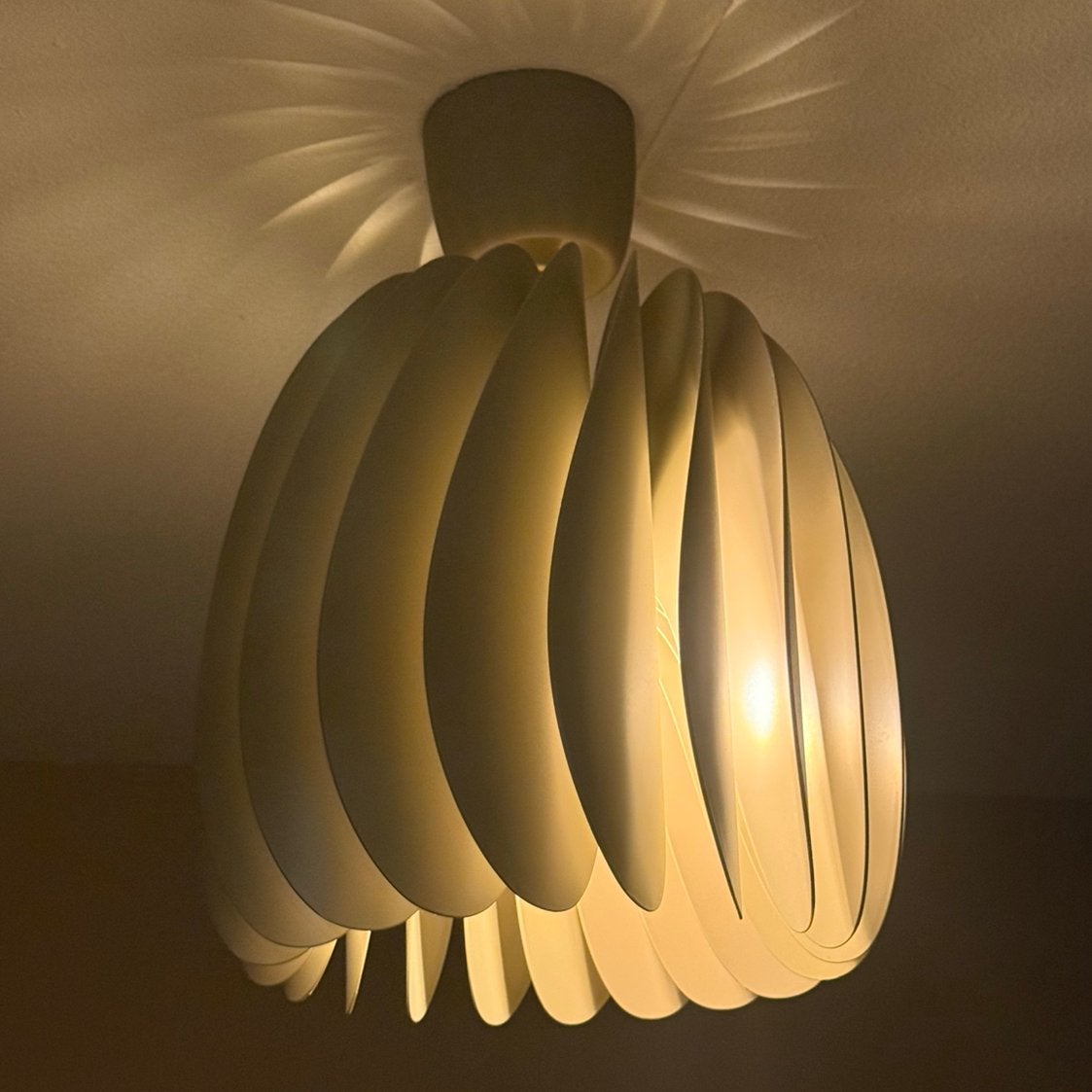 Ikea SKYMNINGEN hanglamp beige, Ophalen, Zo goed als nieuw