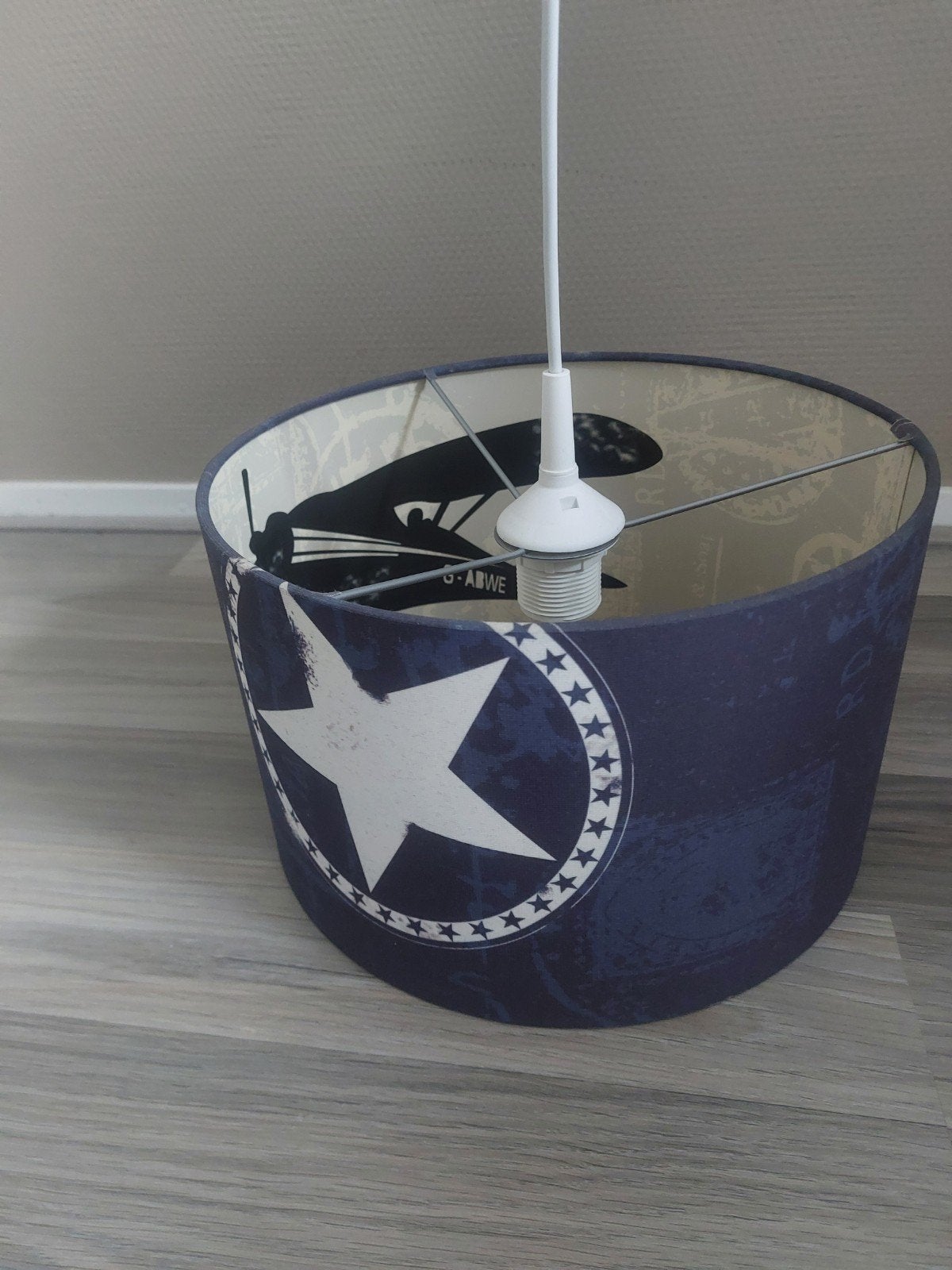 Little Dutch Lampenkap Vliegtuig Donkerblauw, Blauw, Rond, Ophalen of Verzenden, Zo goed als nieuw