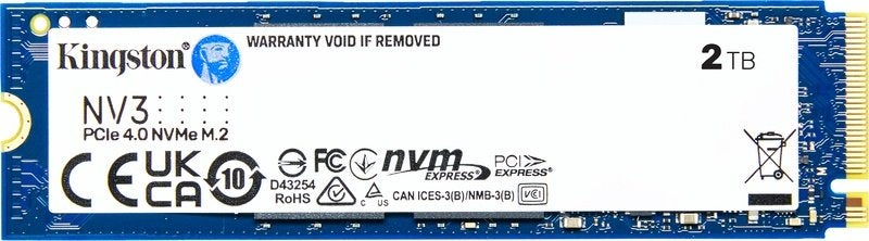 Kingston NV3 2TB M.2 SSD, Intern, Kingston, SSD, 2TB M2 formaat 2280
