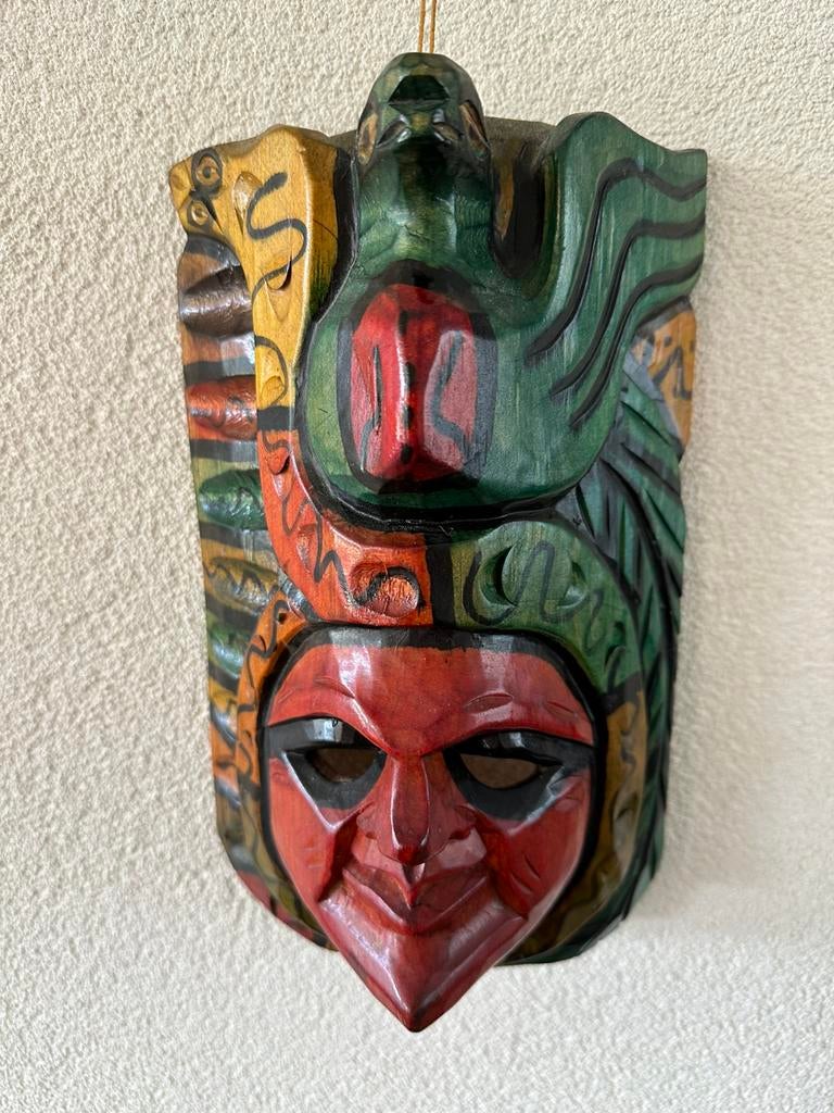 Handgesneden Mexicaans houten masker, Antiek en Kunst, Ophalen of Verzenden