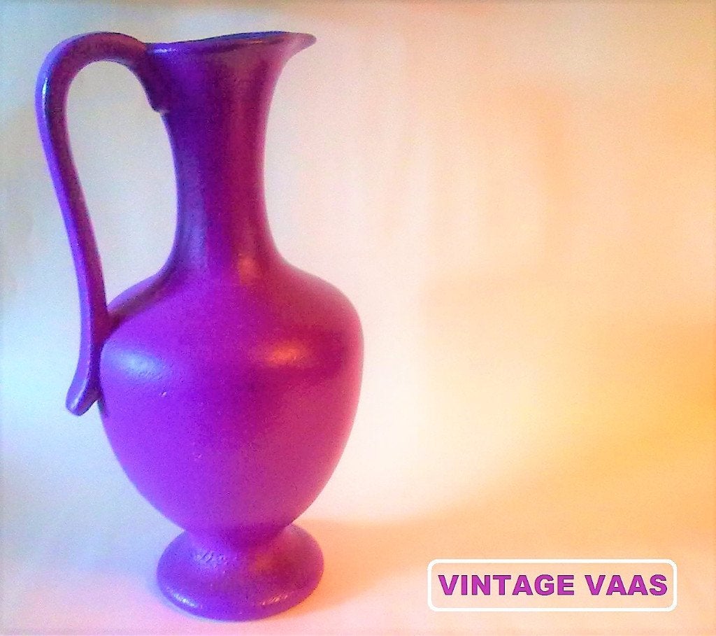 retro vintage Ruscha West Germany keramiek vaas kruik paars, Ophalen