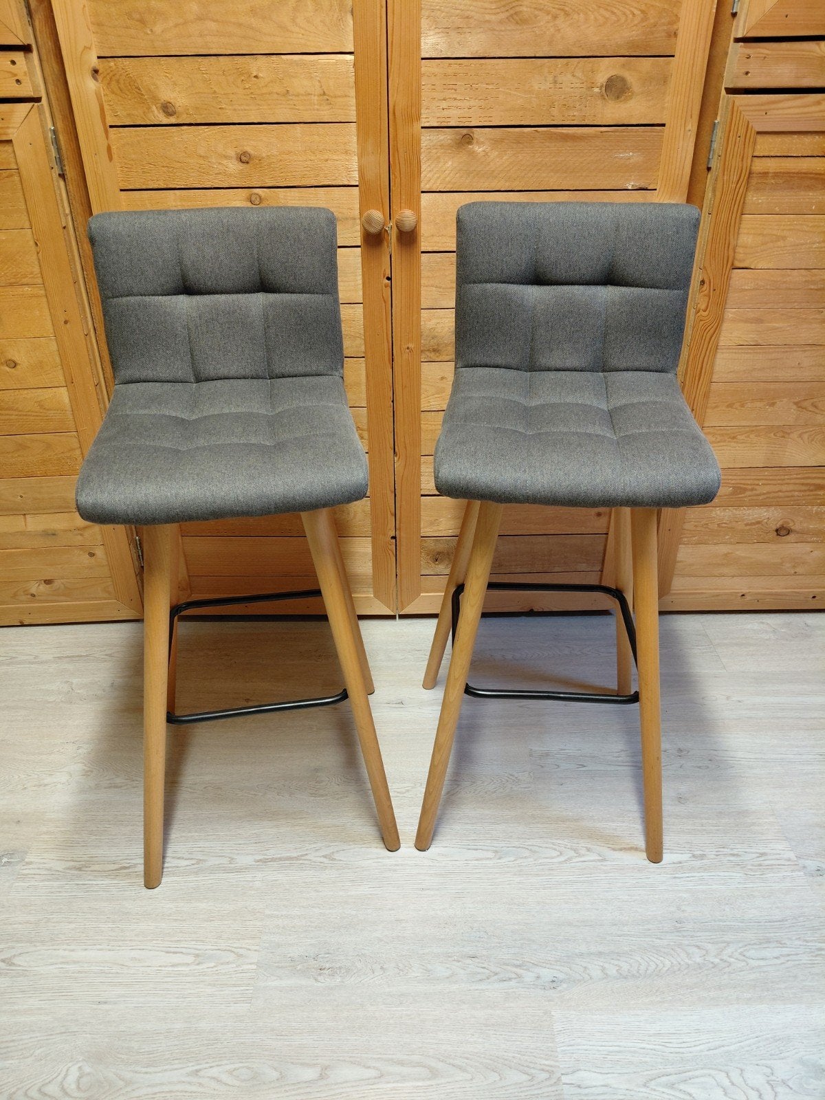 2 x barkruk met stoffen bekleding, Ophalen, Gebruikt, Twee, Stof