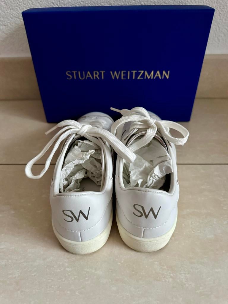 Stuart Weitzman witte gympen/sneakers maat 37,5, Kleding | Dames, Schoenen, Ophalen of Verzenden, Zo goed als nieuw, Wit, Sneakers of Gympen