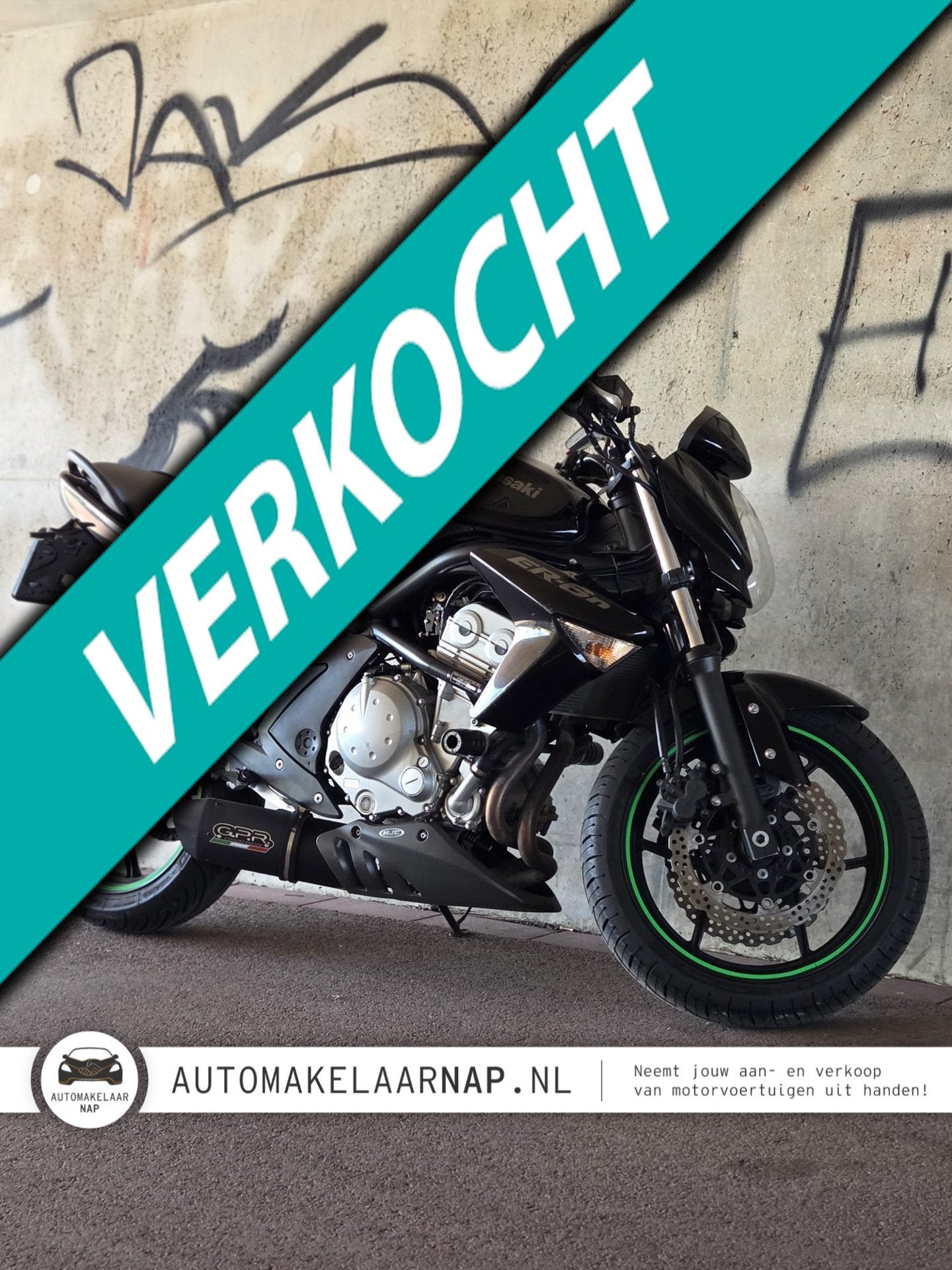Kawasaki Tour ER-6n / 72 PK / 650 cc / BLACK-GREEN / 2008 /, Sportlaan 23
2665 AD  Bleiswijk, NL, 649 cc, Bedrijf, Meer dan 35 kW