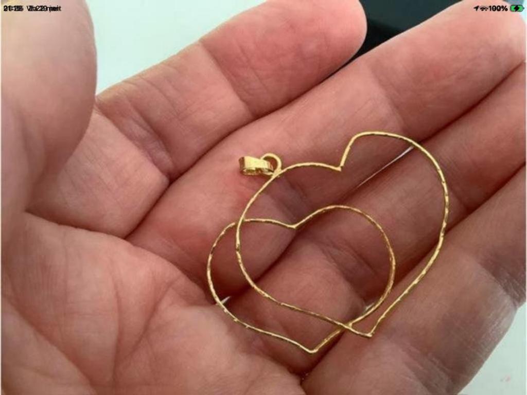 Prachtige kettinghanger gouden hartjes jij en ik 18 k goud, Verzenden, Zo goed als nieuw, Hart, Goud