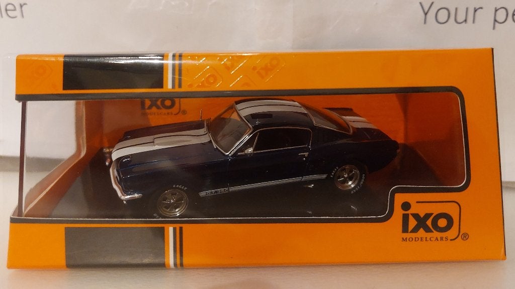 Íxo 1:43 Ford Shelby Mustang GT 350 1965 donkerblauw, Ophalen of Verzenden, Nieuw, Auto, Overige merken