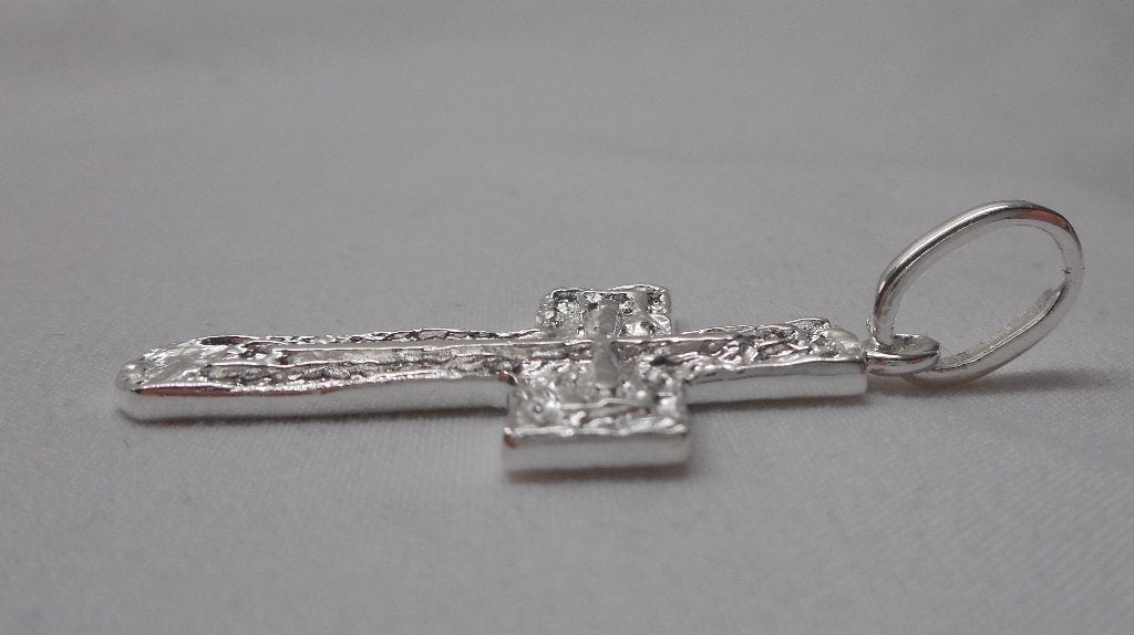 Prachtig zilveren modernist kruis hanger unisex nr.803, Verzenden, Zo goed als nieuw, Kruis of Symbool, Zilver