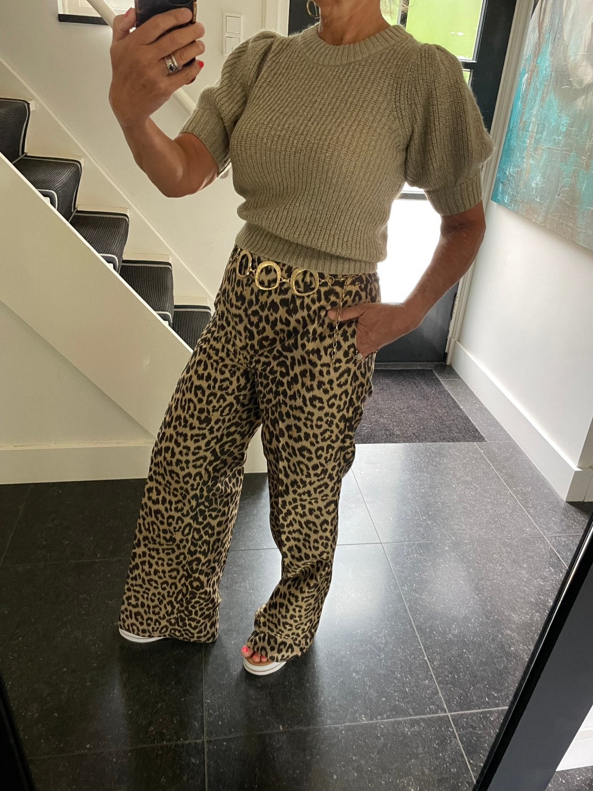 Co’couture, prachtige leopard broek, royale wijde pijp, ML, Maat 38/40 (M), Overige kleuren, Nieuw, Ophalen of Verzenden