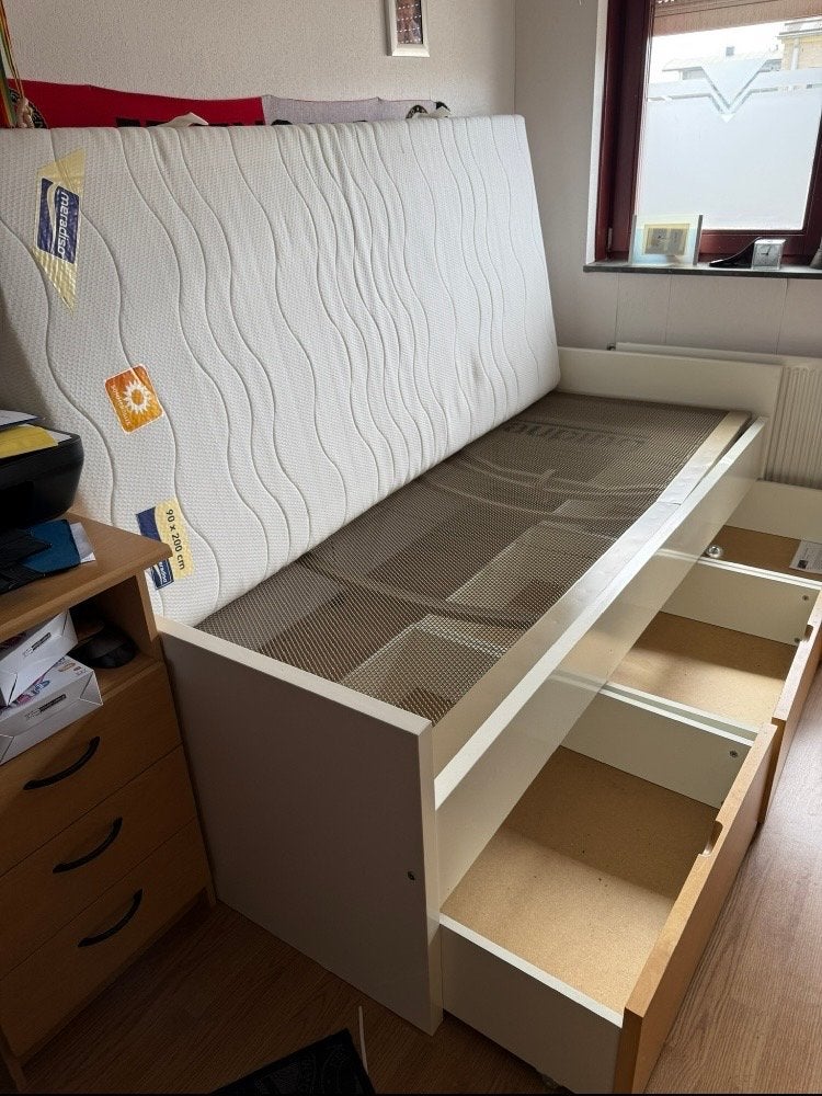 Eenpersoonsbed, Ophalen, Gebruikt, 90 cm, Eenpersoons