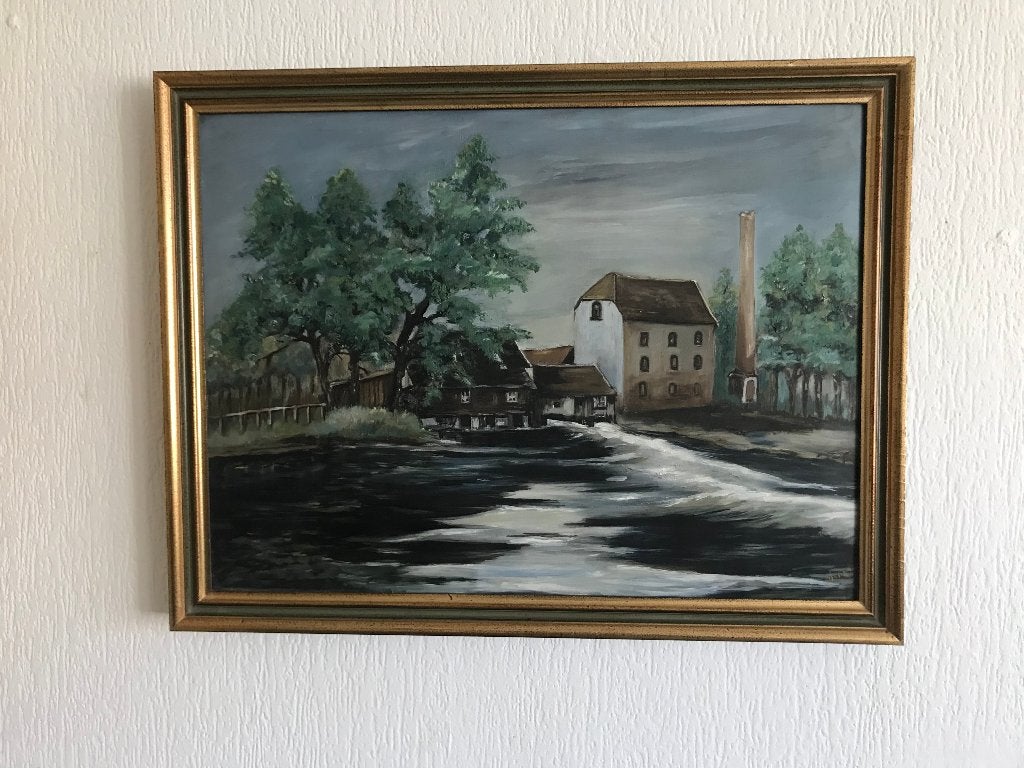 schilderij de Woenselse watermolen in Woensel, 67x52cm, Ophalen