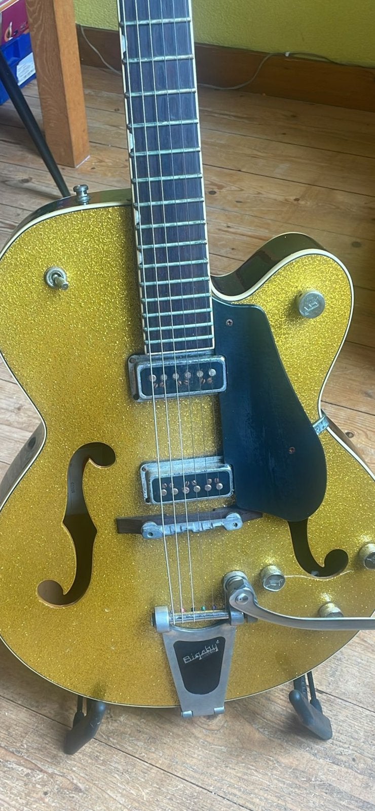 Gretch gold sparkle hollow body, Muziek en Instrumenten, Snaarinstrumenten | Gitaren | Elektrisch, Ophalen of Verzenden, Gebruikt
