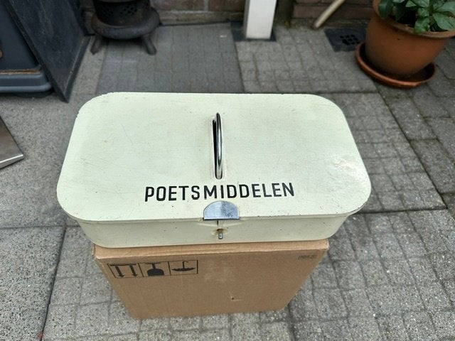poets kist staal poetsmiddelen poetsdoos, Ophalen, Gebruikt