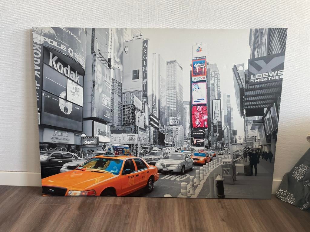 Groot New York / Times Square, canvas schilderij 140x100 cm, Ophalen, 125 cm of meer, Zo goed als nieuw, Foto of Poster