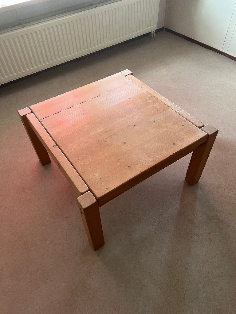 Massief vuren houten salontafel 80x80x45 cm, Huis en Inrichting, Ophalen, Gebruikt, 50 tot 100 cm, Vierkant