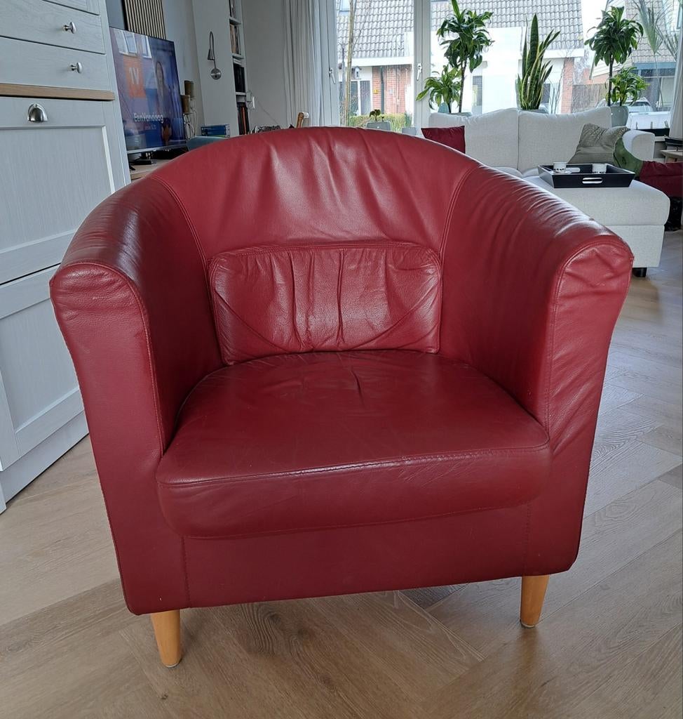 Leren Ikea Tullstra fauteuil, Huis en Inrichting, Ophalen, 75 tot 100 cm, 50 tot 75 cm