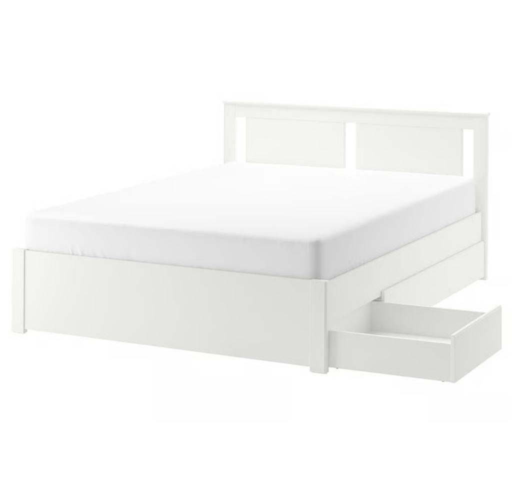Songesand ikea bed incl lattenbodem, matras en lades, Huis en Inrichting, Slaapkamer | Bedden, Ophalen, Wit, Tweepersoons, 140 cm