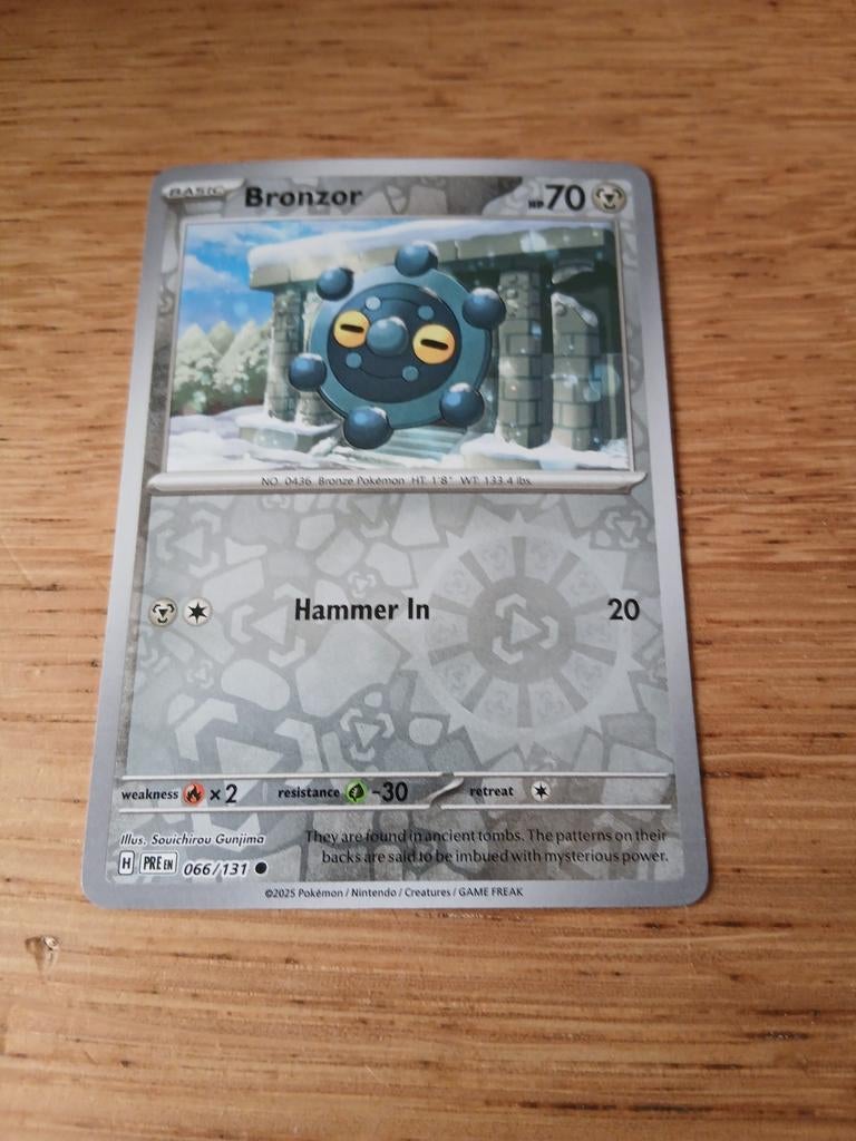 Pokémon Kaart Bronzor 066/131 - PREN, Ophalen of Verzenden, Zo goed als nieuw, Losse kaart