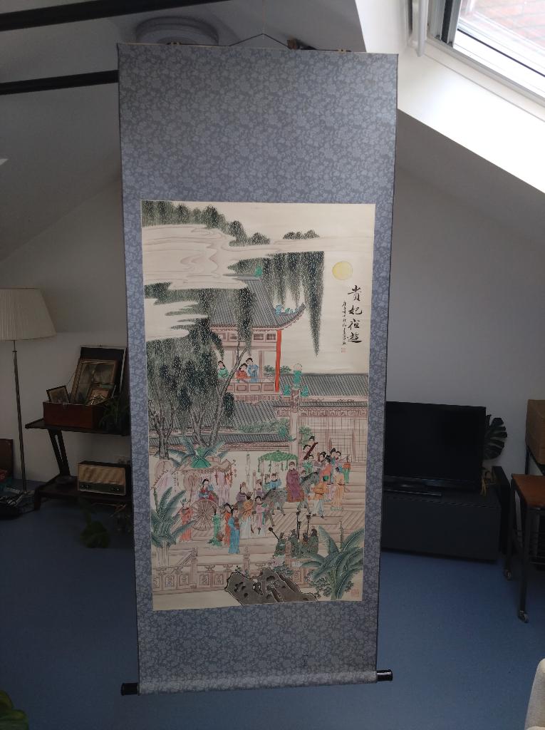 Kakejiku Japanse schildering "Royal Concubine's Night Tour", Ophalen of Verzenden