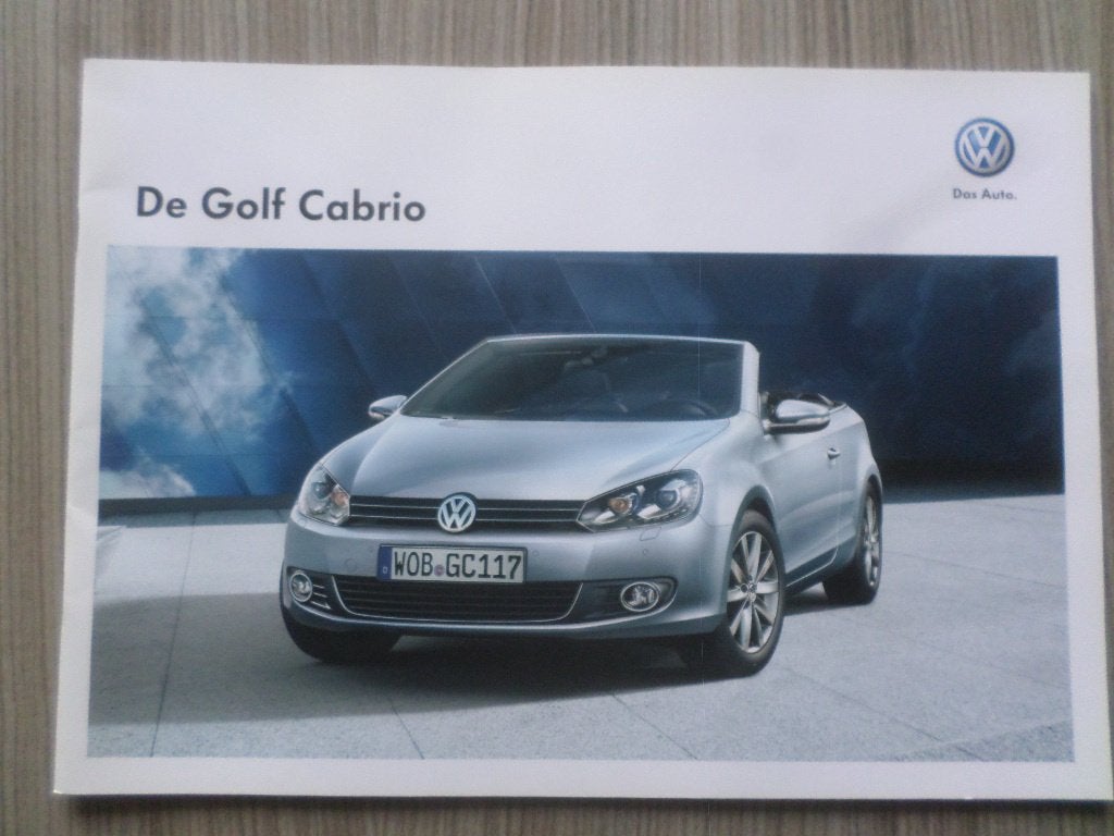 Volkswagen Golf Cabrio 2011 Brochure, Ophalen of Verzenden, Zo goed als nieuw, Volkswagen