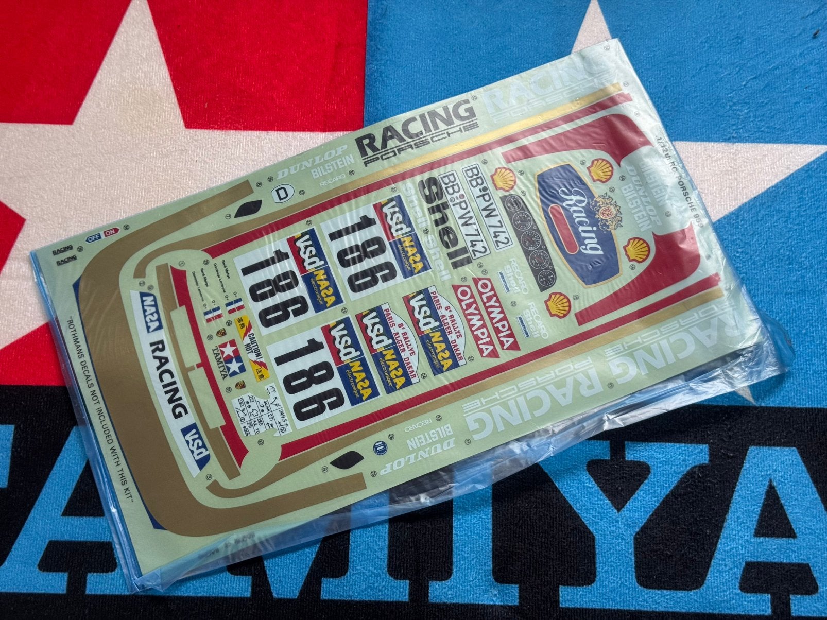 Tamiya Porsche 959 Sticker set nieuw in verpakking, Ophalen of Verzenden, Zo goed als nieuw, Overige schalen, Auto onroad