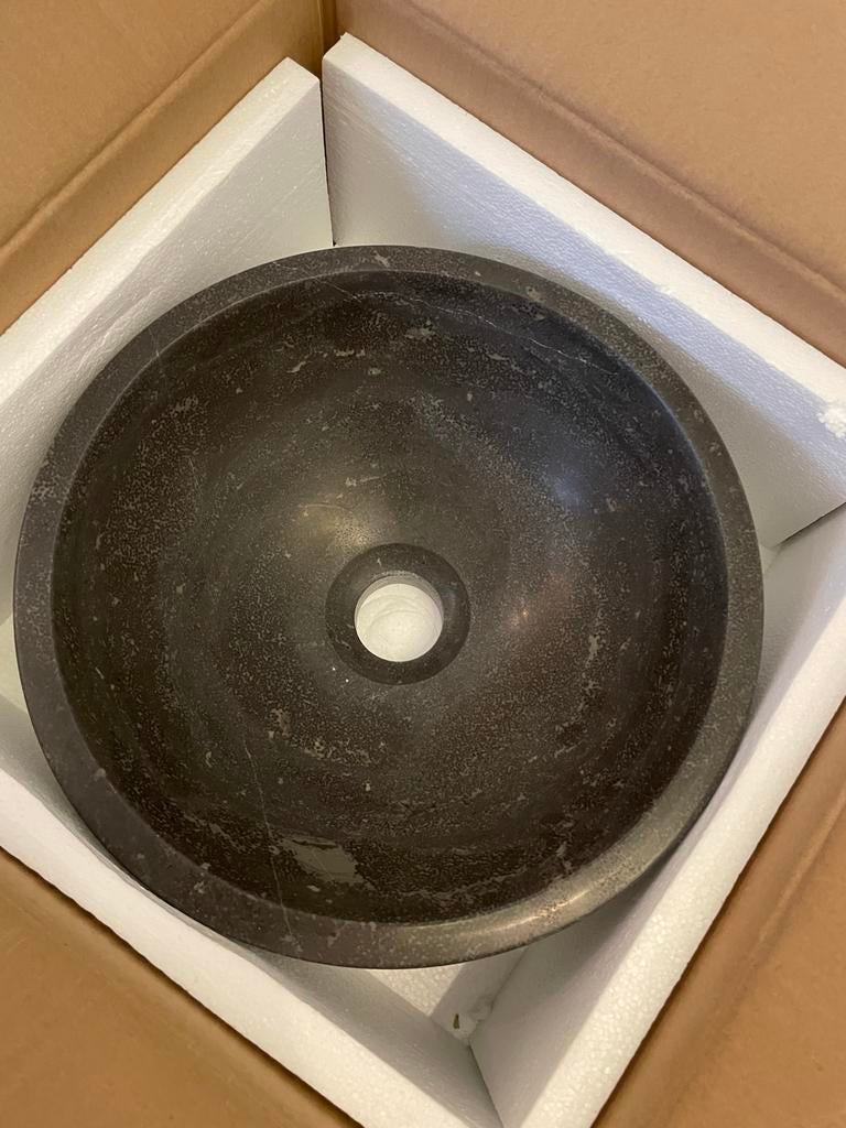 Looox ceramische waskom houten plank en Plieger aansluiting, Ophalen, Nieuw, Rvs, Toilet
