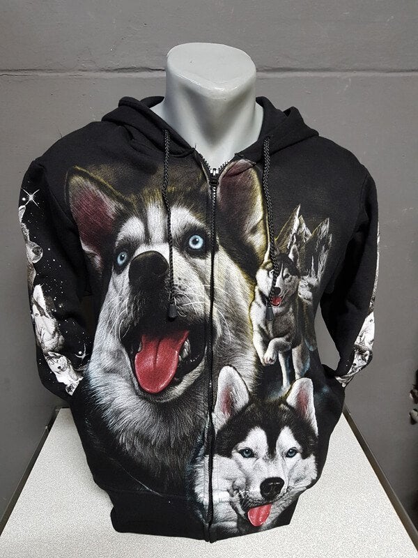 Zwart vest, Husky, slede honden, printvest, Ophalen of Verzenden, Nieuw, Overige maten, Zwart