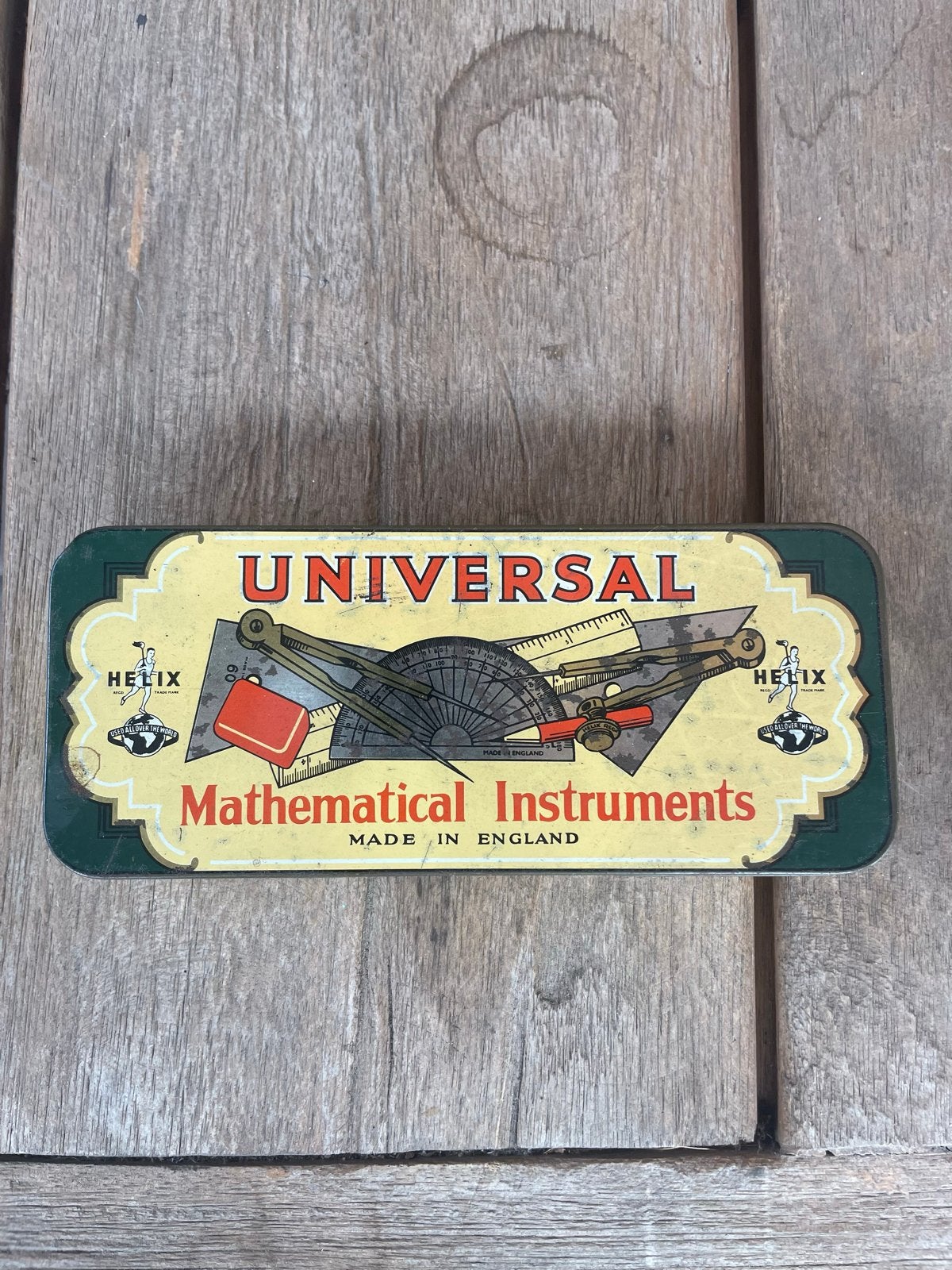 Vintage Helix Universal Mathematical Instruments blik, Ophalen of Verzenden