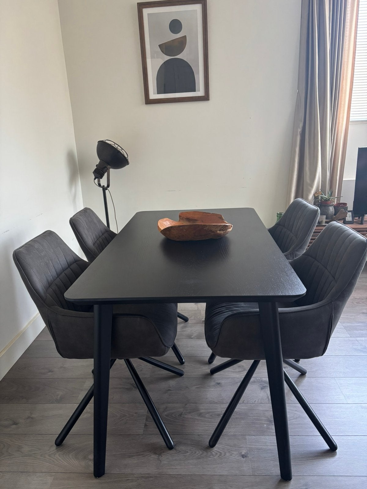 IKEA Lisabo eettafel – zwart essenfineer 140x78, Huis en Inrichting, Tafels | Eettafels, Ophalen, 100 tot 150 cm, 50 tot 100 cm